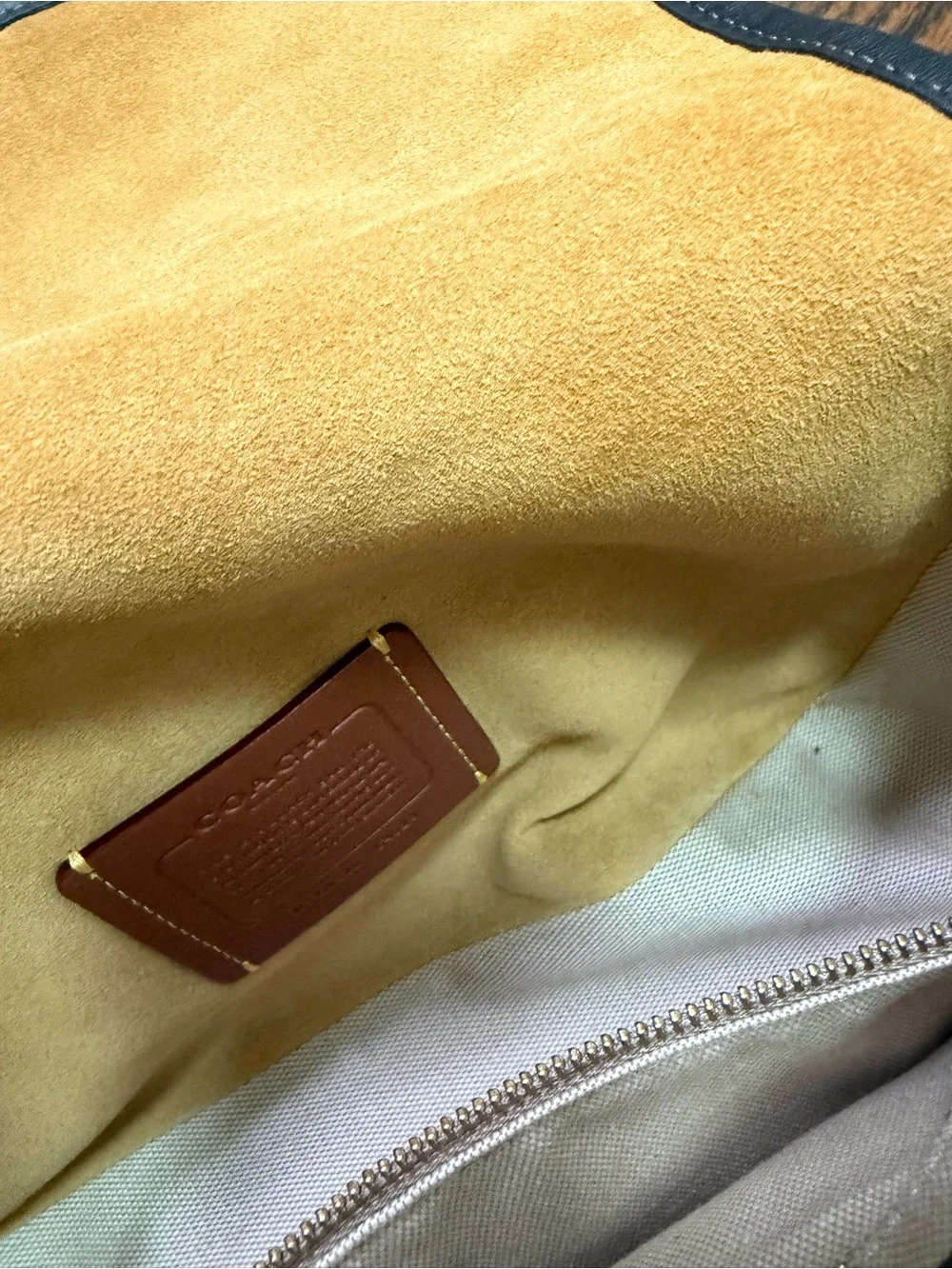 Coach Black Leather Shoulder Bag with Gold 'C' Accent